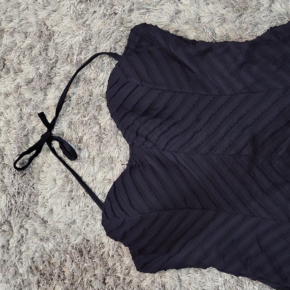 Black Ruffled Swimsuit - Picture 2 of 6